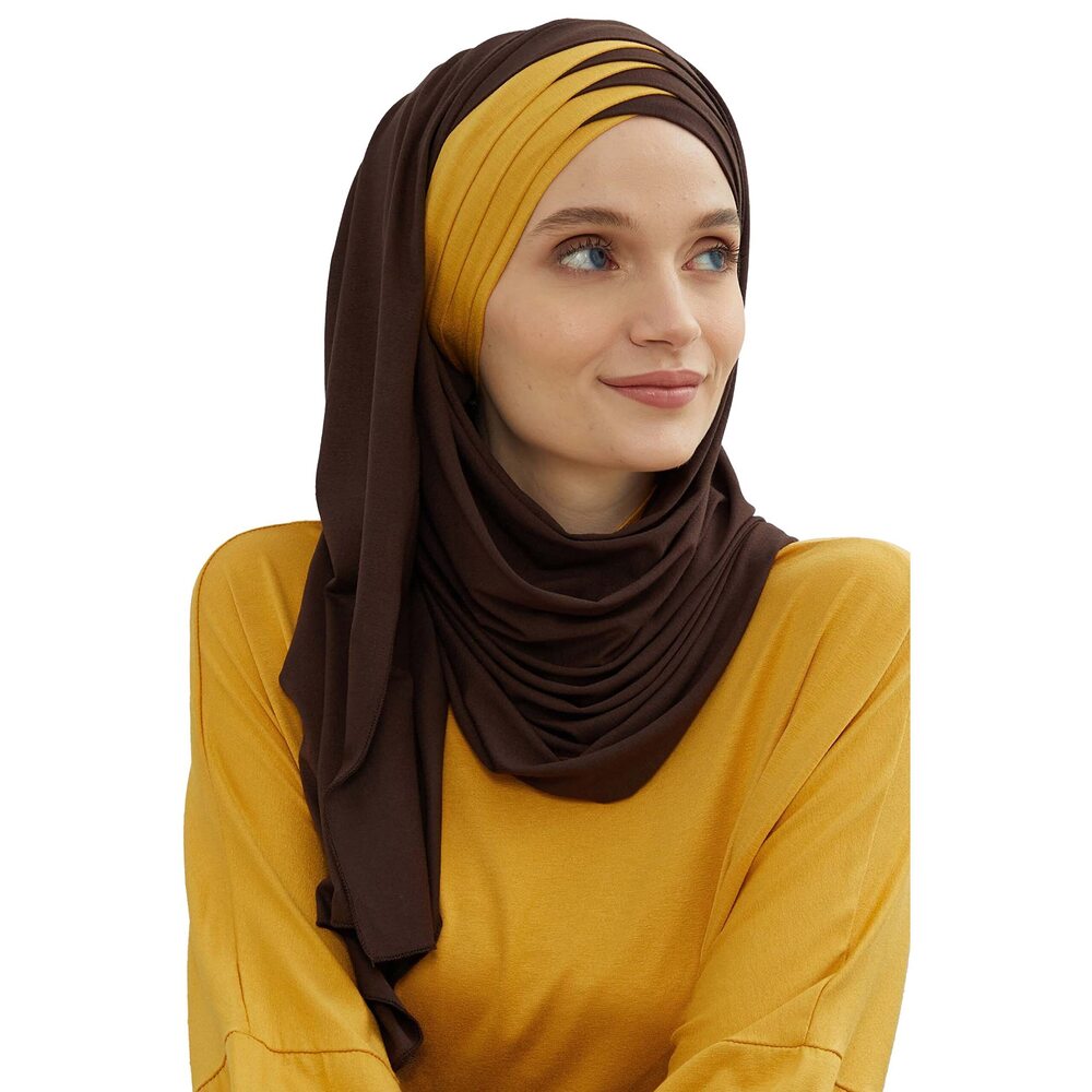 8378 Hijab Muslim Scarves %100 Cotton Presewn Jersey Shawl Turban